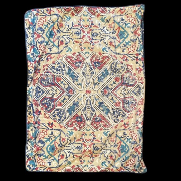 Vintage Lucky Brand Home Persian Design Pillow Shams Geometric & Floral Design - Picture 3 of 7